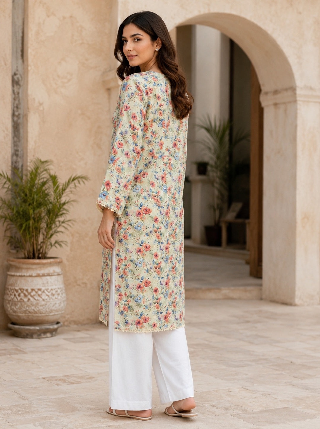 Pastel Garden Chicken Kari Kurta