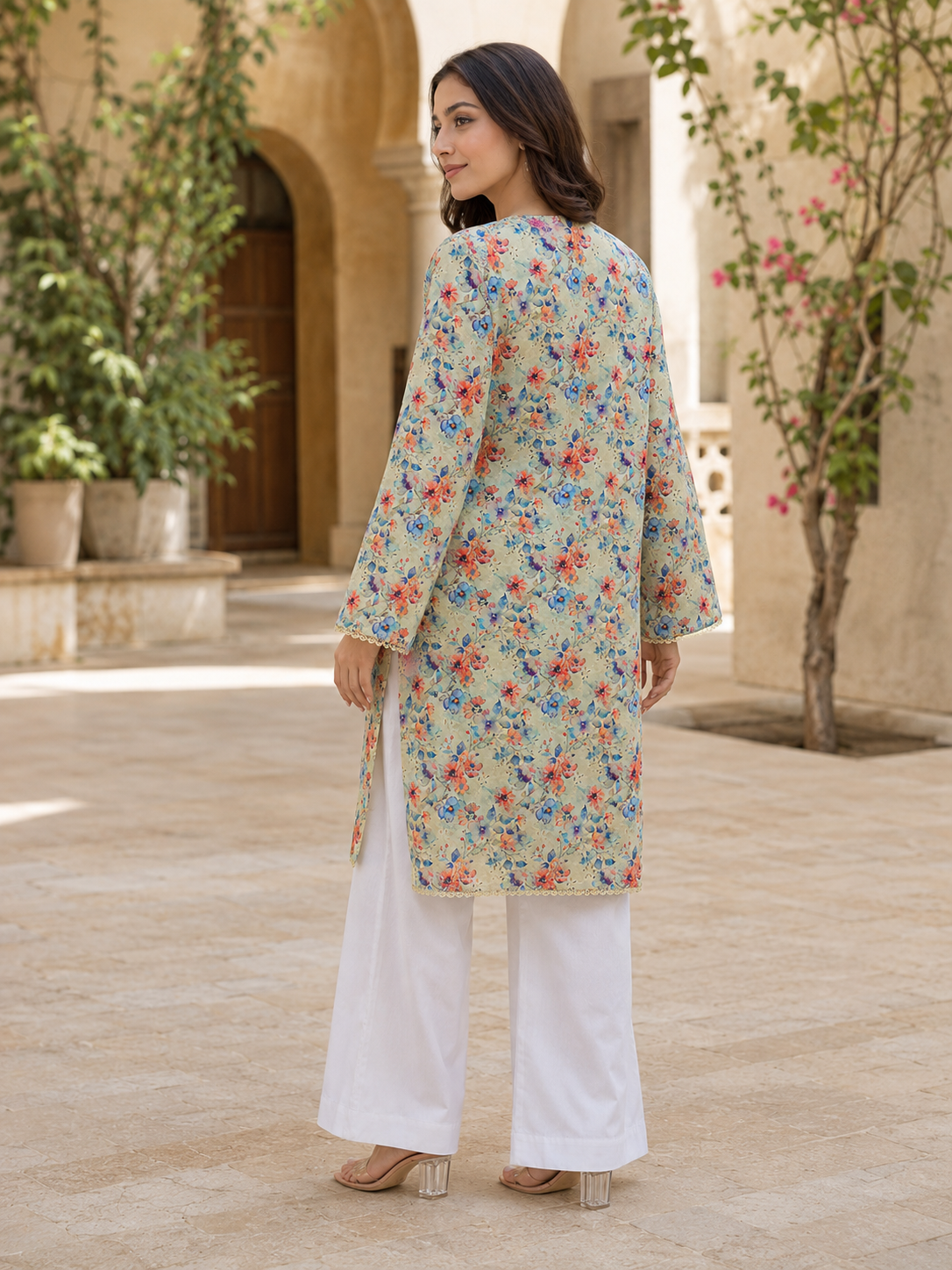 Pastel Floral Embroidered Lawn 2-Piece