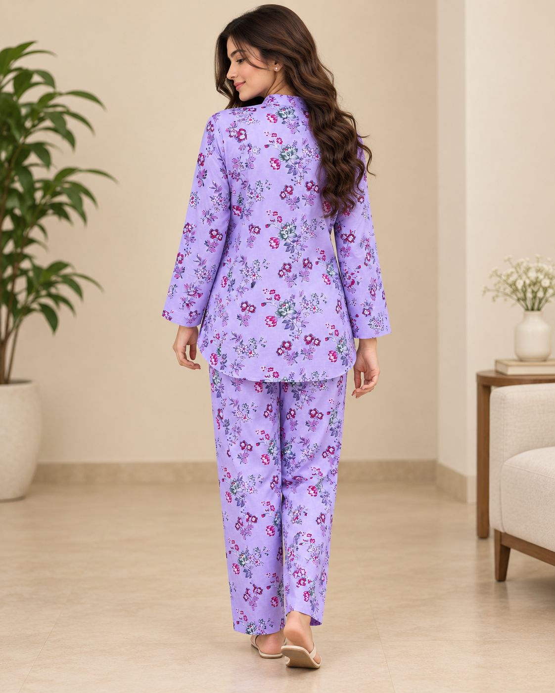 Lavender Floral Printed 2-Piece
